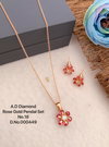 AD Diamond Rose Gold Pendal Butti Set 4 Wholesale Price In Surat
